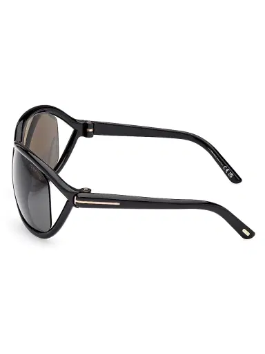 TOM FORD Women's Fernanda 68MM Square Sunglasses - Shiny Black Smoke | Thumbnail 4