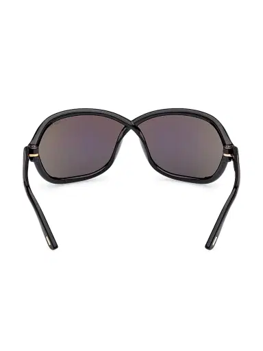 TOM FORD Women's Fernanda 68MM Square Sunglasses - Shiny Black Smoke | Thumbnail 6
