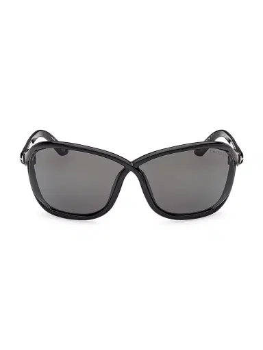 TOM FORD Women's Fernanda 68MM Square Sunglasses - Shiny Black Smoke | Thumbnail 1