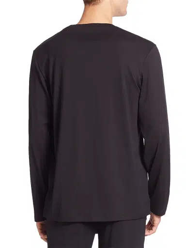 Hanro Men's Night And Day Solid Long Sleeve Tee | Thumbnail 4 Hanro Men's Night And Day Solid Long Sleeve Tee | Thumbnail 4