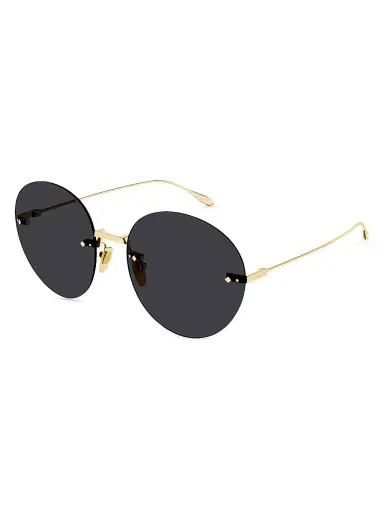 Gucci Women's Pure Metal 60MM Rimless Sunglasses - Gold Dark Grey | Thumbnail 2 Gucci Women's Pure Metal 60MM Rimless Sunglasses - Gold Dark Grey | Thumbnail 2