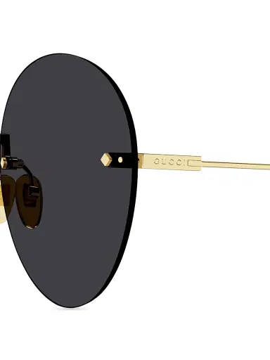 Gucci Women's Pure Metal 60MM Rimless Sunglasses - Gold Dark Grey | Thumbnail 3 Gucci Women's Pure Metal 60MM Rimless Sunglasses - Gold Dark Grey | Thumbnail 3
