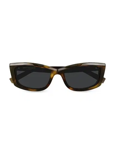 Saint Laurent Women's Lignes Pointues 54MM Acetate Cat-Eye Sunglasses - Havana Dark Grey | Thumbnail 2 Saint Laurent Women's Lignes Pointues 54MM Acetate Cat-Eye Sunglasses - Havana Dark Grey | Thumbnail 2