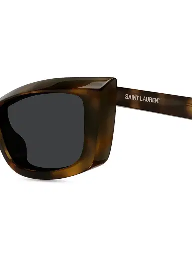 Saint Laurent Women's Lignes Pointues 54MM Acetate Cat-Eye Sunglasses - Havana Dark Grey | Thumbnail 3 Saint Laurent Women's Lignes Pointues 54MM Acetate Cat-Eye Sunglasses - Havana Dark Grey | Thumbnail 3