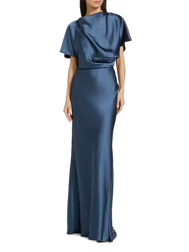Amsale Women's Draped Satin Gown | Thumbnail 3 Amsale Women's Draped Satin Gown | Thumbnail 3