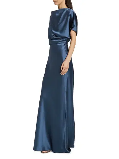 Amsale Women's Draped Satin Gown | Thumbnail 4 Amsale Women's Draped Satin Gown | Thumbnail 4