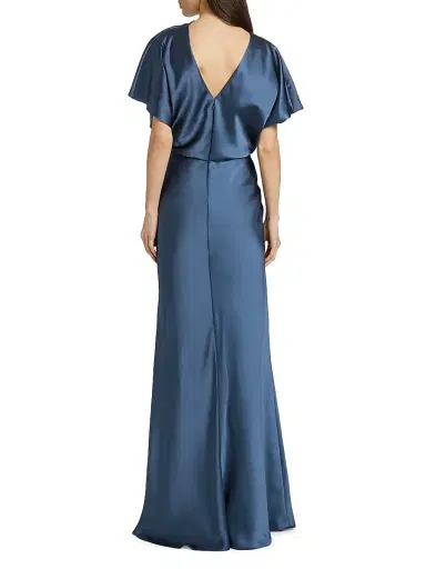 Amsale Women's Draped Satin Gown | Thumbnail 5 Amsale Women's Draped Satin Gown | Thumbnail 5