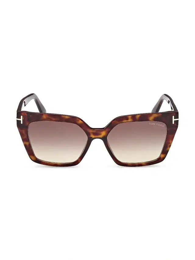 TOM FORD Women's Winona 53MM Cat-Eye Sunglasses - Shiny Dark Havana