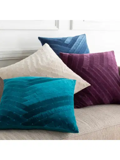 Surya Aviana Velvet Pillow - Navy | Thumbnail 2 Surya Aviana Velvet Pillow - Navy | Thumbnail 2