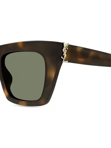 Saint Laurent Women's Monogram Hinge 52MM Acetate Square Sunglasses - Havana Green | Thumbnail 3 Saint Laurent Women's Monogram Hinge 52MM Acetate Square Sunglasses - Havana Green | Thumbnail 3