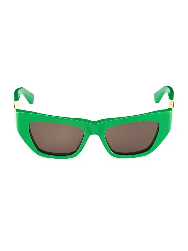 Bottega Veneta Women's Triangle 52MM Cat-Eye Sunglasses - Green
