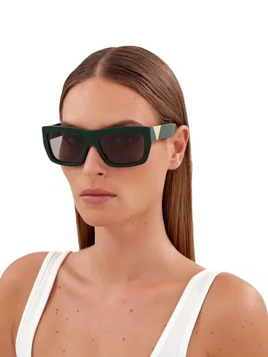 Bottega Veneta Women's Triangle 57MM Rectangular Sunglasses - Green | Thumbnail 2 Bottega Veneta Women's Triangle 57MM Rectangular Sunglasses - Green | Thumbnail 2
