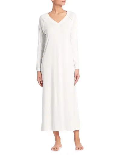 Hanro Women's Pure Essence Long-Sleeve Gown | Thumbnail 2 Hanro Women's Pure Essence Long-Sleeve Gown | Thumbnail 2