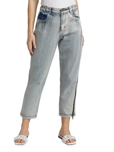 3.1 Phillip Lim Women's High-Rise Zip Detail Straight-Leg Jeans - Indigo - Size 10 | Thumbnail 3