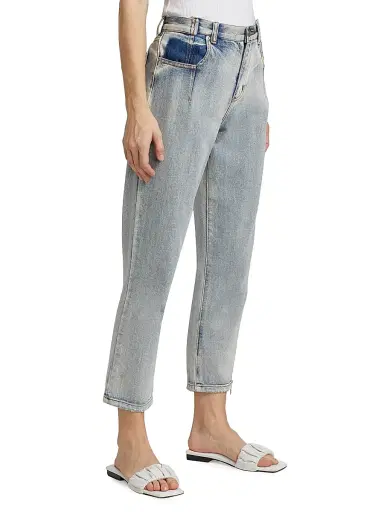 3.1 Phillip Lim Women's High-Rise Zip Detail Straight-Leg Jeans - Indigo - Size 10 | Thumbnail 4