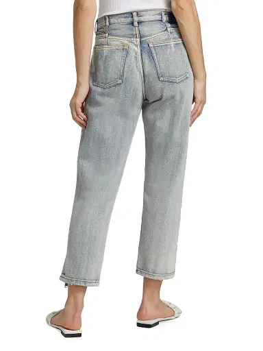 3.1 Phillip Lim Women's High-Rise Zip Detail Straight-Leg Jeans - Indigo - Size 10 | Thumbnail 5