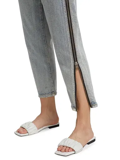 3.1 Phillip Lim Women's High-Rise Zip Detail Straight-Leg Jeans - Indigo - Size 10 | Thumbnail 6