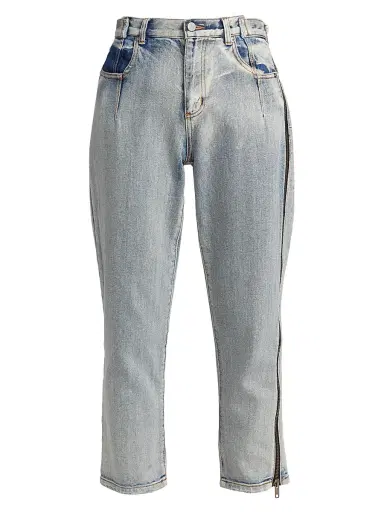 3.1 Phillip Lim Women's High-Rise Zip Detail Straight-Leg Jeans - Indigo - Size 10 | Thumbnail 1