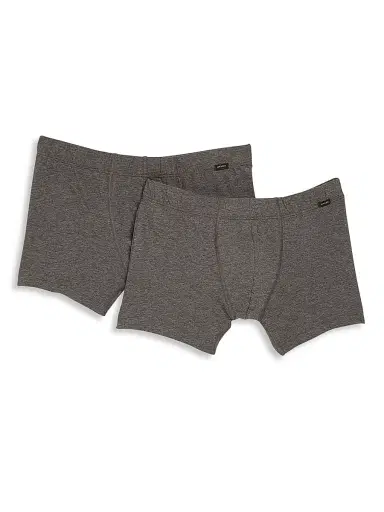 Hanro Cotton Essentials 2-Pack Boxer Briefs - Coal Melange - Size Small | Thumbnail 1