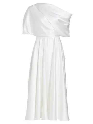 Amsale Women's Draped Off-The-Shoulder Satin Midi-Dress | Thumbnail 1 Amsale Women's Draped Off-The-Shoulder Satin Midi-Dress | Thumbnail 1