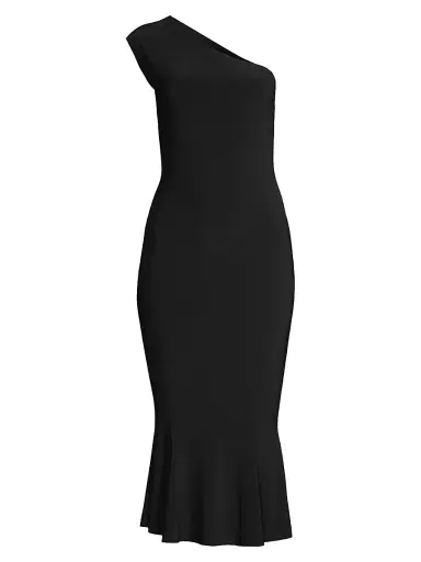 Norma Kamali Women's One Shoulder Fishtail Dress - Black - Size Small | Thumbnail 1