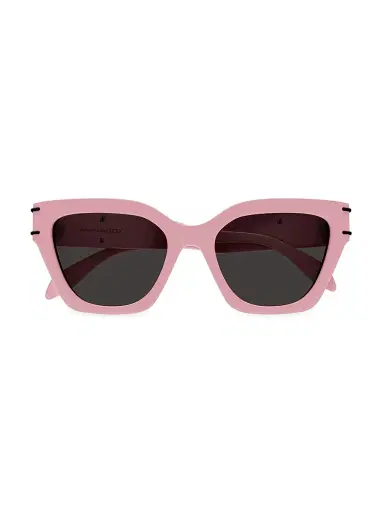 Alexander McQueen Women's Selvedge Lines 53MM Cat-Eye Sunglasses - Pink | Thumbnail 1