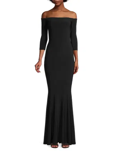 Norma Kamali Women's Off Shoulder Fishtail Gown | Thumbnail 2