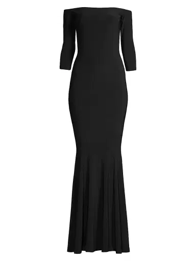 Norma Kamali Women's Off Shoulder Fishtail Gown | Thumbnail 1