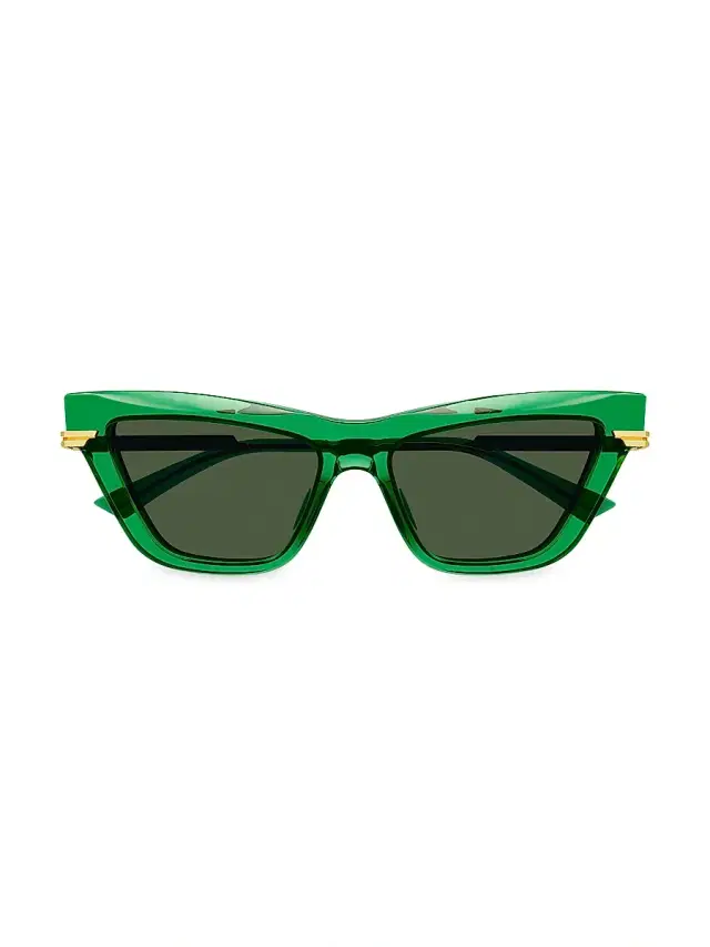 Bottega Veneta Women's Combi Acetate 54MM Cat-Eye Sunglasses - Green