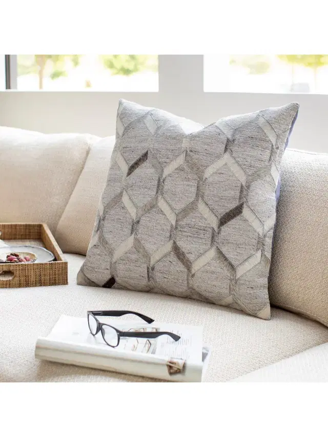 Medora Down Fill Pillow - Cream Medium Gray Light Gray