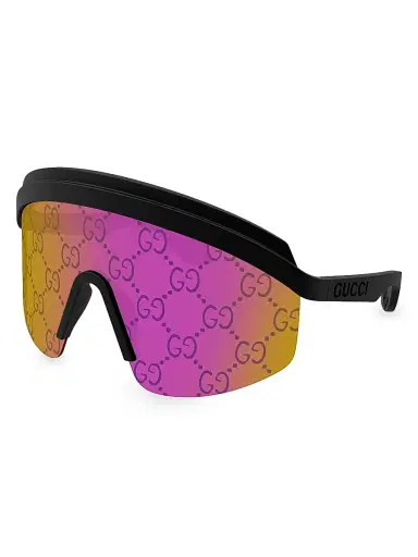 Gucci Women's Guccissima 99MM Mask Sunglasses - Black | Thumbnail 2 Gucci Women's Guccissima 99MM Mask Sunglasses - Black | Thumbnail 2