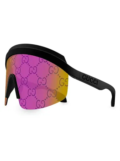 Gucci Women's Guccissima 99MM Mask Sunglasses - Black | Thumbnail 3 Gucci Women's Guccissima 99MM Mask Sunglasses - Black | Thumbnail 3