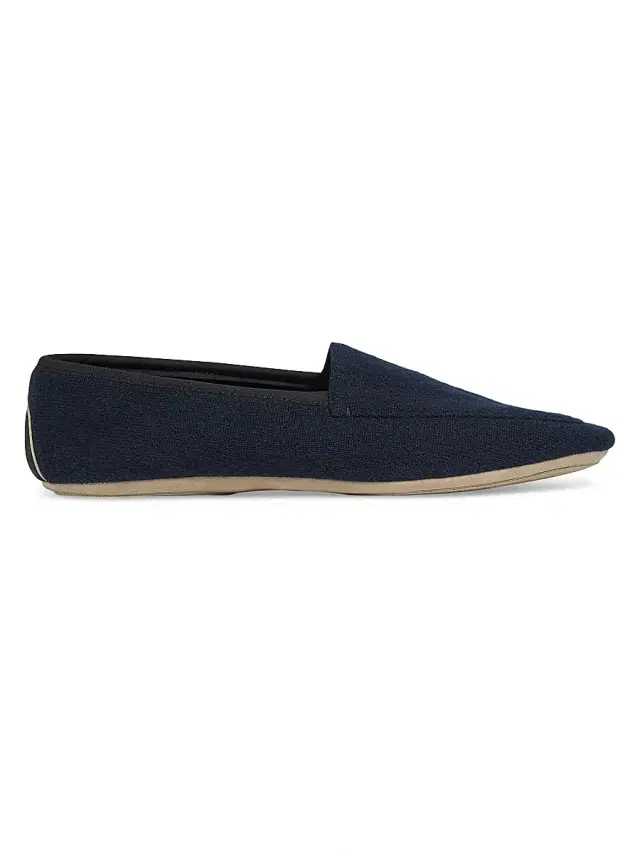 Men's Cashmere Slippers - Navy Blue