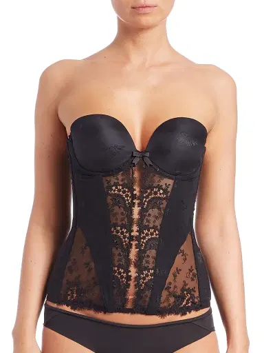 Simone Pérèle Women's Floral Lace Bustier - Black - Size 36B | Thumbnail 3