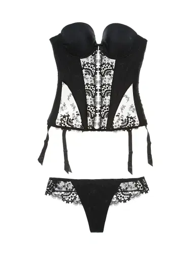 Simone Pérèle Women's Floral Lace Bustier - Black - Size 36B | Thumbnail 6