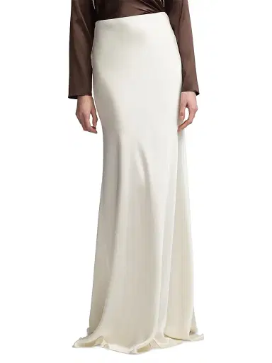 Ralph Lauren Collection Women's Masina Satin Maxi Skirt - Lux Cream - Size 8 | Thumbnail 3 Ralph Lauren Collection Women's Masina Satin Maxi Skirt - Lux Cream - Size 8 | Thumbnail 3