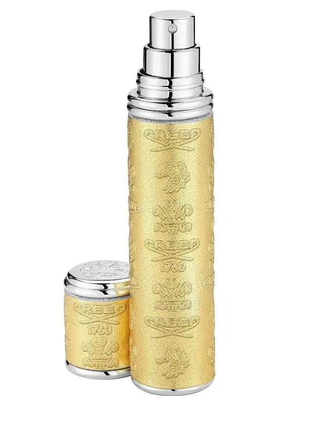 Gold with Silver Trim Leather Pocket Atomizer