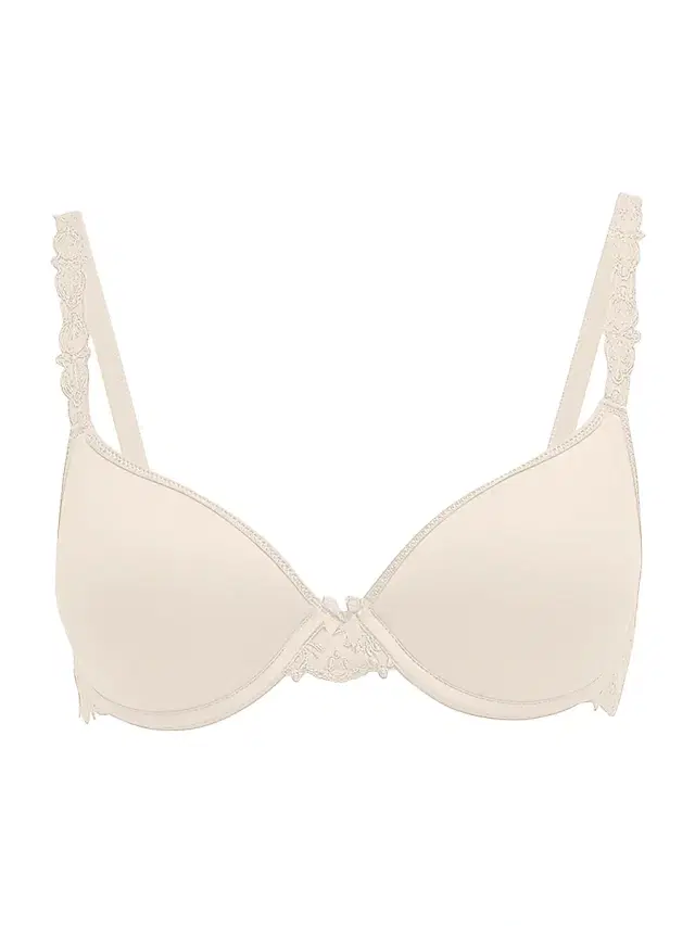 Women's Smooth Custom-Fit Lace Trim Bra - Beige