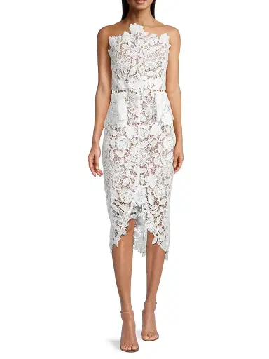 Elliatt Women's Optics Floral Lace Peplum Dress - Ivory - Size XS | Thumbnail 2