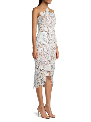Elliatt Women's Optics Floral Lace Peplum Dress - Ivory - Size XS | Thumbnail 4