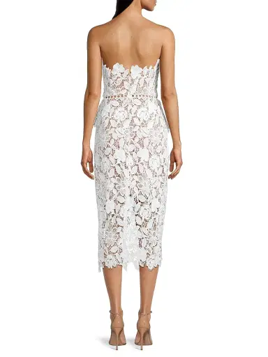 Elliatt Women's Optics Floral Lace Peplum Dress - Ivory - Size XS | Thumbnail 5