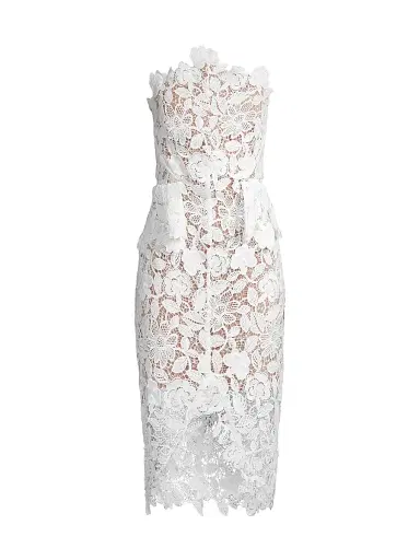 Elliatt Women's Optics Floral Lace Peplum Dress - Ivory - Size XS | Thumbnail 1