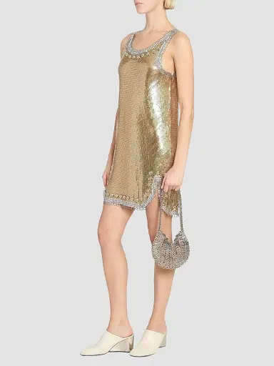 Rabanne Women's Iconic 1969 Moon Brass Shoulder Bag - Silver | Thumbnail 2