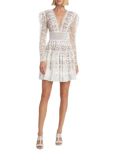 Bronx and Banco Women's Megan Long-Sleeve Minidress - White | Thumbnail 2
