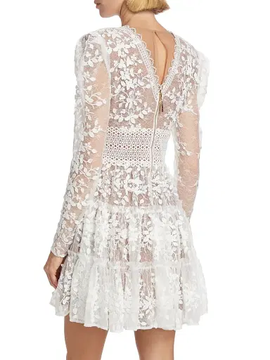 Bronx and Banco Women's Megan Long-Sleeve Minidress - White | Thumbnail 5