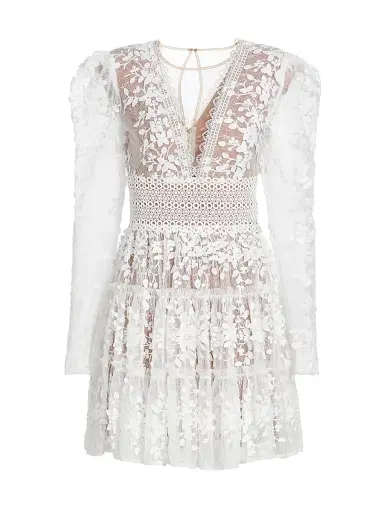 Bronx and Banco Women's Megan Long-Sleeve Minidress - White | Thumbnail 1