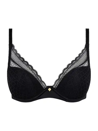Chantelle Women's Norah Chic Plunge T-Shirt Bra - Black - Size 34F | Thumbnail 1