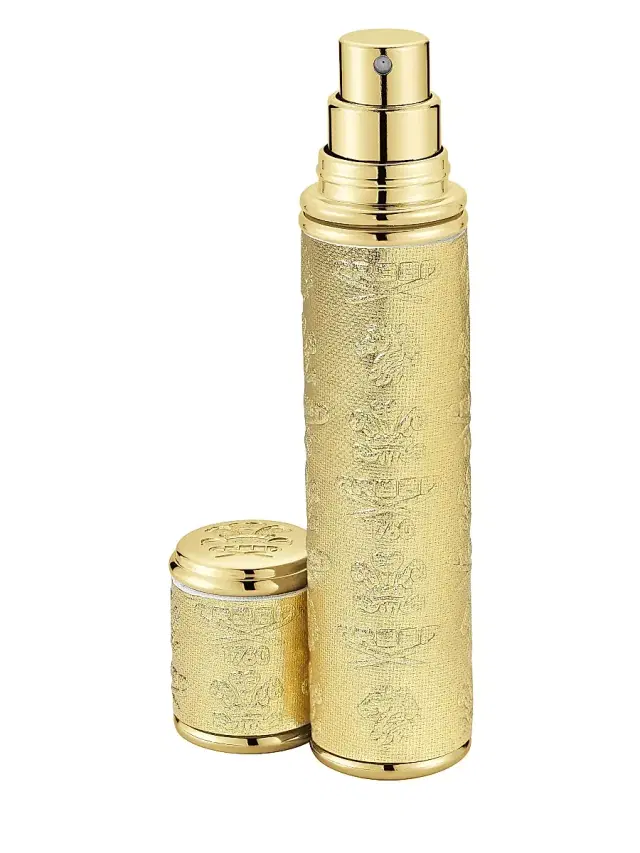 Gold with Gold Trim Leather Pocket Atomizer