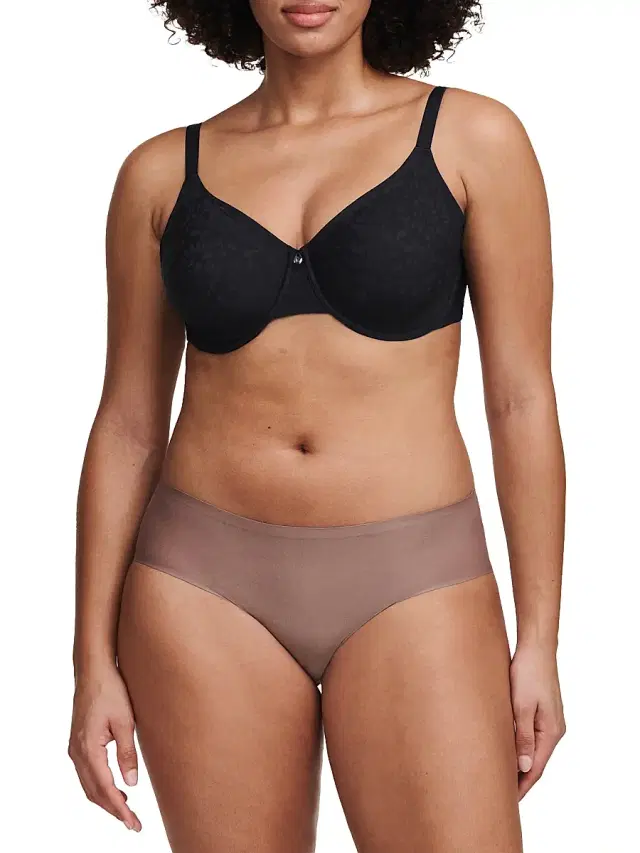 Women's Floral Unlined Minimizer Bra - Black