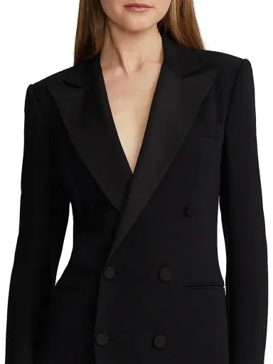 Ralph Lauren Collection Women's Kristian Silk Tuxedo Dress | Thumbnail 6 Ralph Lauren Collection Women's Kristian Silk Tuxedo Dress | Thumbnail 6